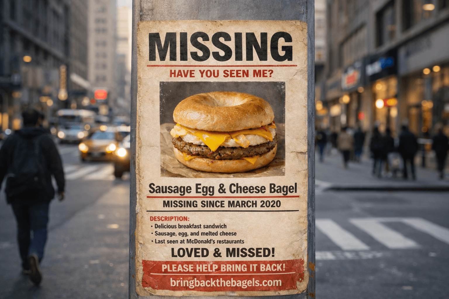 Missing poster for the Sausage Egg & Cheese Bagel